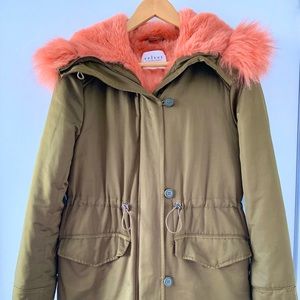 Velvet By Graham & Spencer Pink Faux Fur Parka